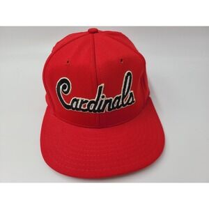 Vintage St Louis Cardinals Script AJD Nylon Snapback Hat Cap MLB Baseball Red